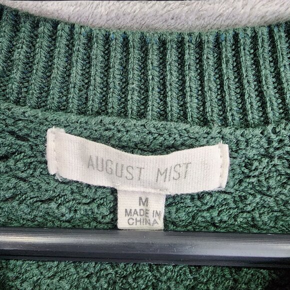 Womens Green August Mist Sweater w/ Elbow Patches Long Sleeve Crew Neck Size M - Picture 5 of 10